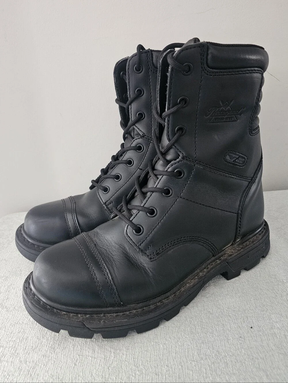 Thorogood GEN-Flex2 Unisex 8” Side-Zip Black Leather Tactical, Jump Boots